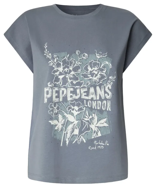 Pepe Jeans Bernice T-Shirt Donna Bianco Grafica Logo
