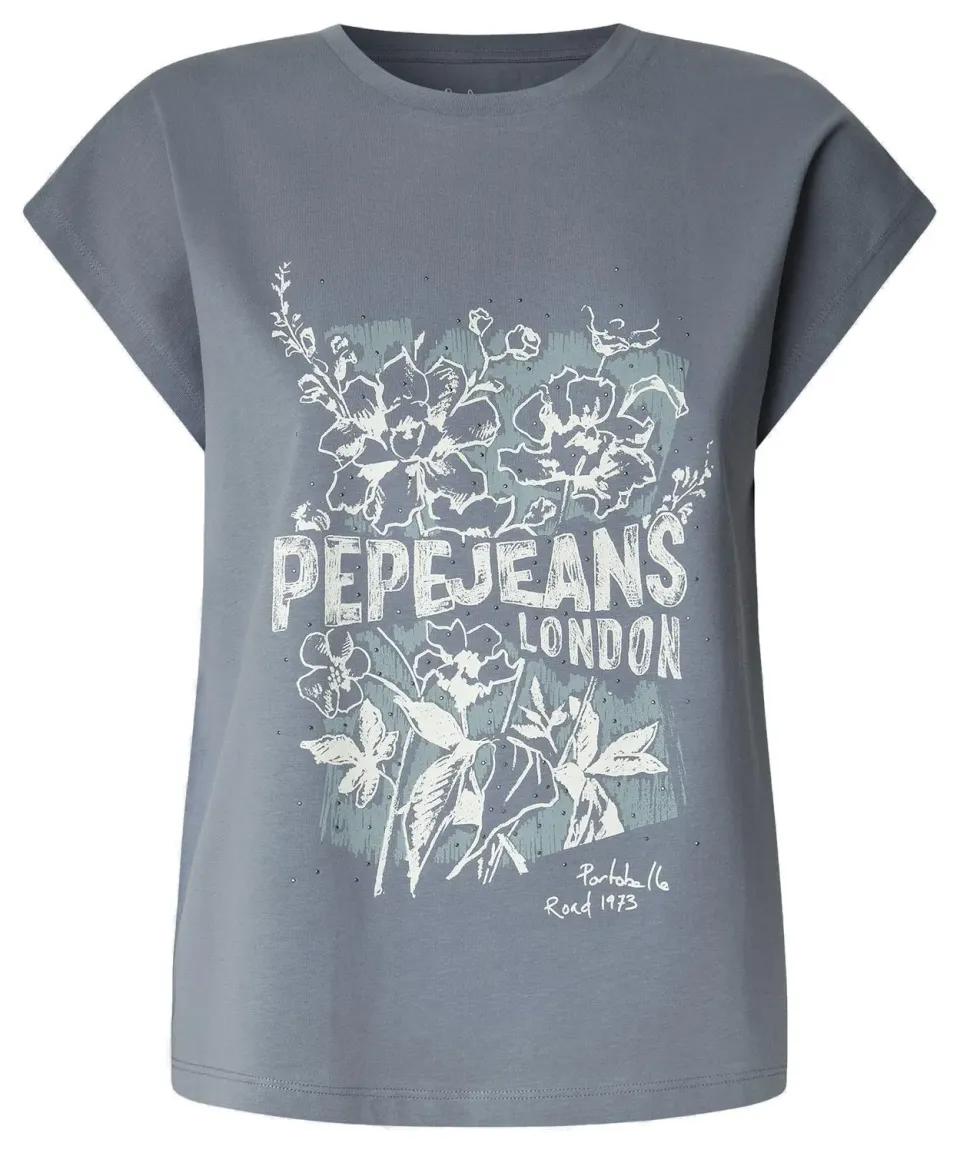 Pepe Jeans Bernice T-Shirt Donna Cotone Grafica Jeans