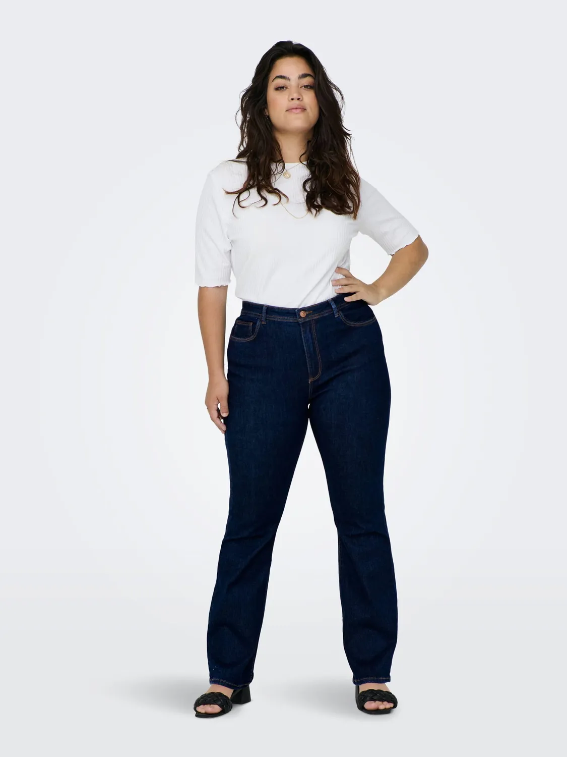 ONLY Carsally HW Flared Bj370 jeans donna 50W/32L vita alta