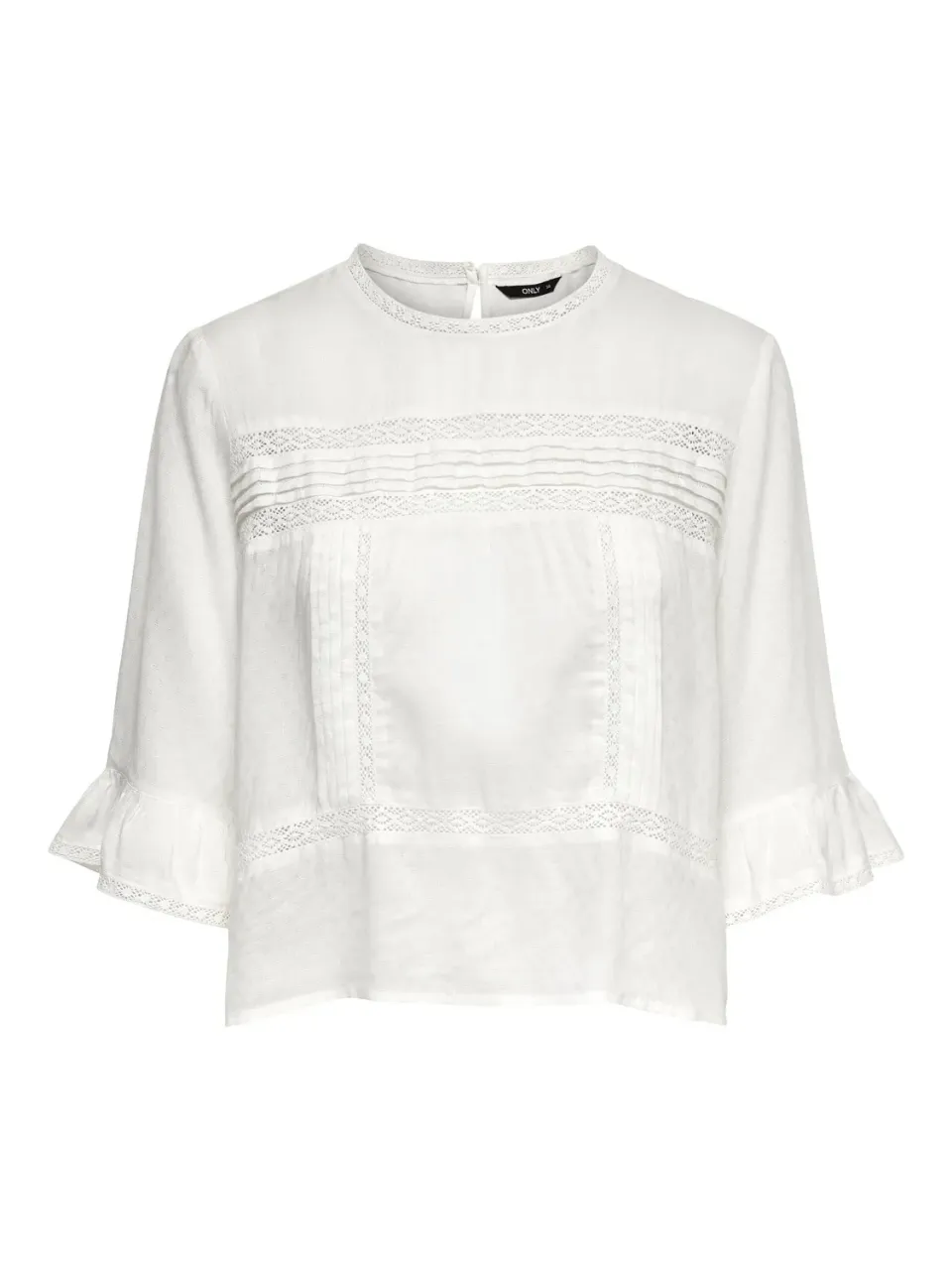 ONLY Onlanemone 3/4 camicia donna Cloud Dancer 40 ricamata