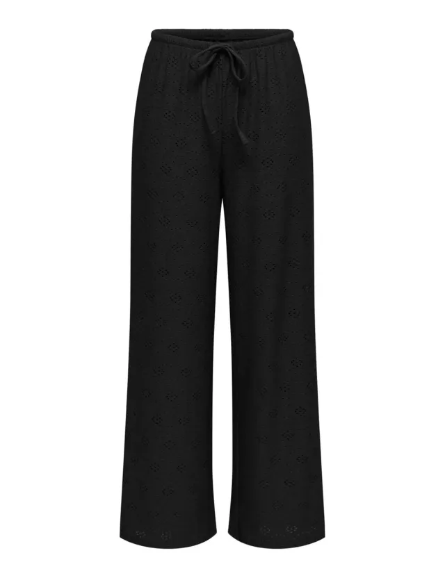 ONLY Onlsmilla Life Wide Tie Pant Jrs pantaloni XS nero gamba larga