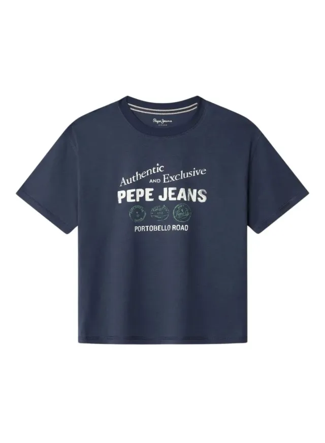 Pepe Jeans Carter T-Shirt Bambino Stampa Fronte Cotone