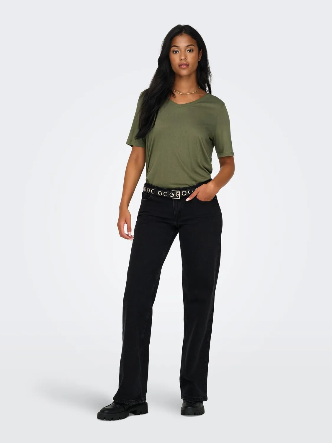 Only Onlelise t-shirt donna scollo V XL jersey