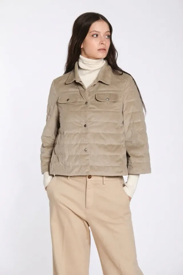 Mason's Amy Giubbotto Donna Beige in Velluto 500 Righe
