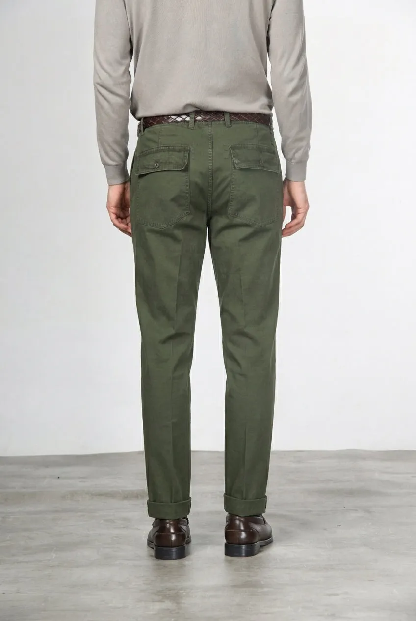 Mason's Prescott Chino Uomo Verde Scuro Relaxed Gabardina