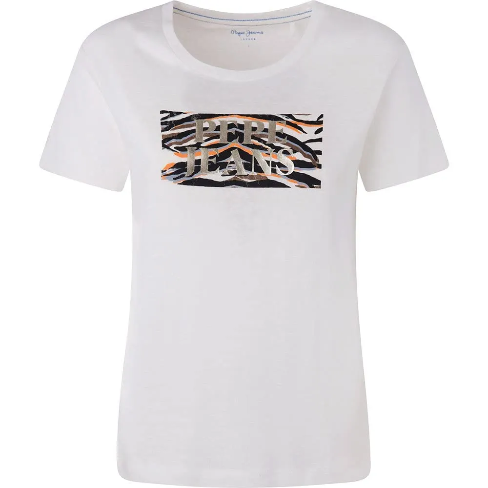 Pepe Jeans Caitlin T-Shirt Donna XS Blu Girocollo Corta