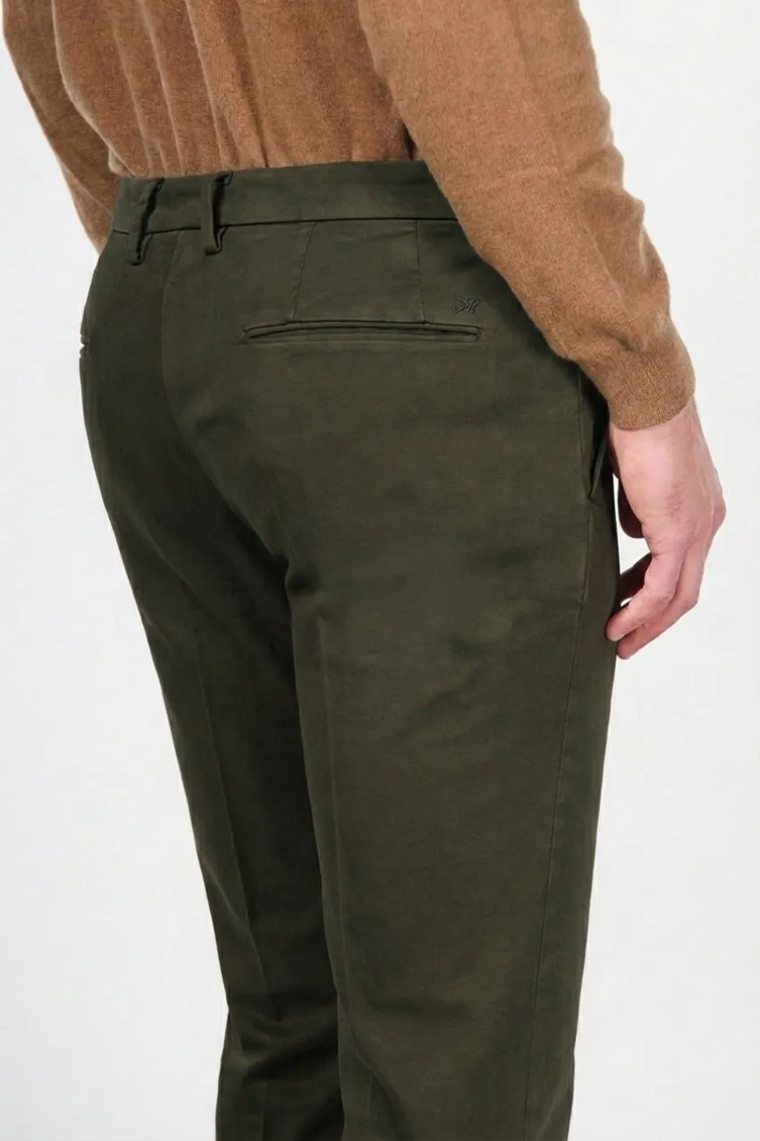Mason's Torino Flex chino uomo raso slim verde bosco