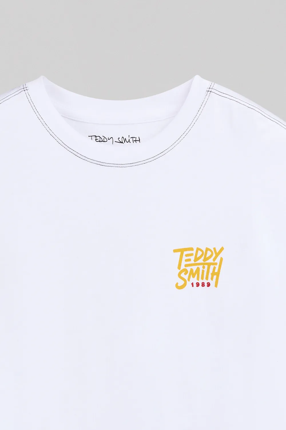 Teddy Smith T-Sam MC JR T-Shirt Bambino Bianco Cotone