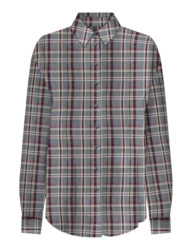 ONLY Onlevia Check camicia donna manica lunga morbida