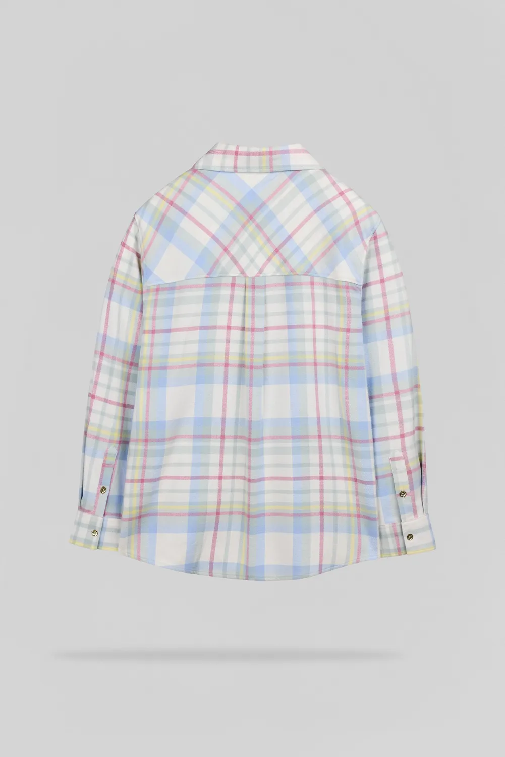 Teddy Smith C-Clara ML camicia flanella middle white quadri