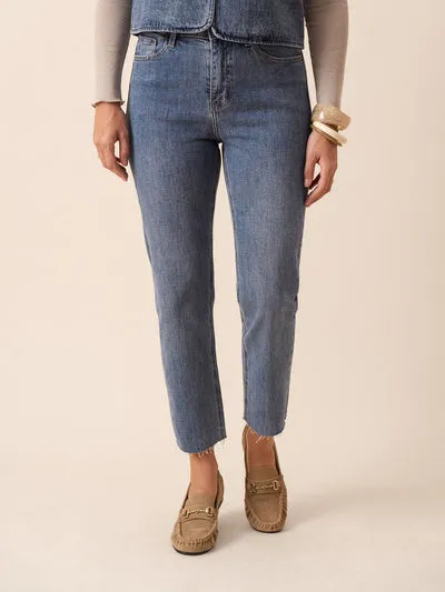 Oraije Maryline jeans dritti sfrangiati classici