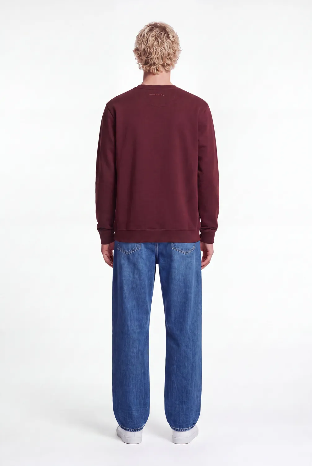 Teddy Smith S-Nark felpa uomo bordeaux felpata girocollo