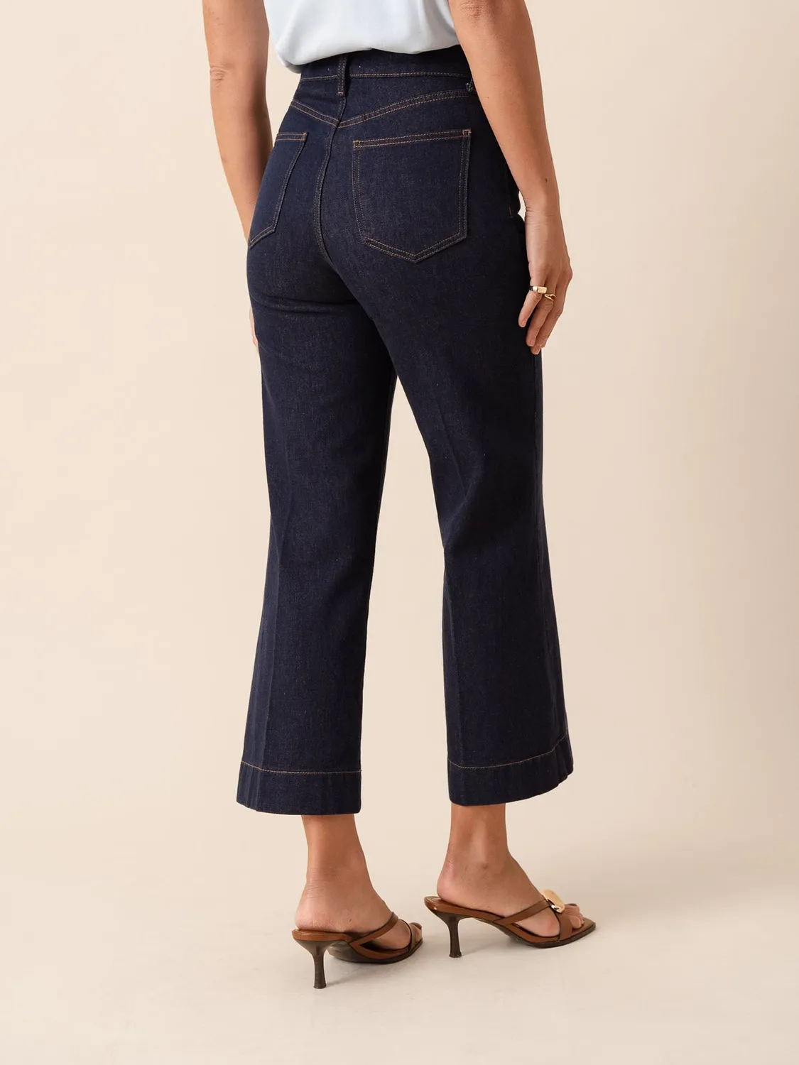 Oraije Windy jeans wide grezzo corto