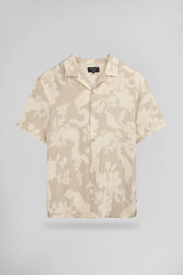 Teddy Smith C-Anders Camicia Hawaiana Beige Viscosa