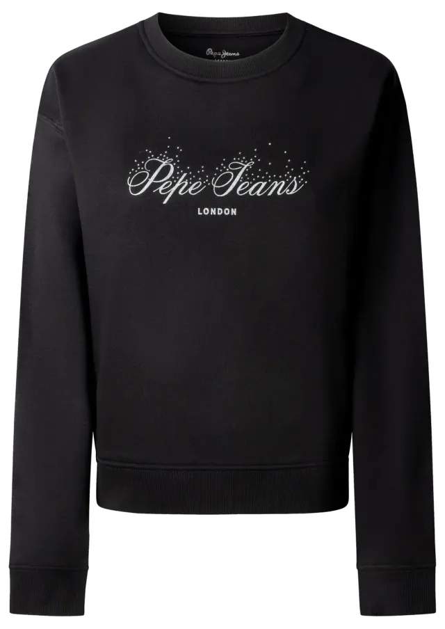 Pepe Jeans W Sparkle Logo Crew felpa donna M glitter