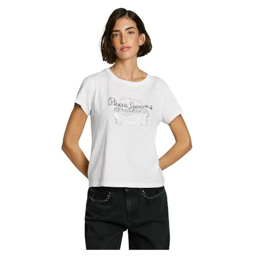 Pepe Jeans Rosabella t-shirt donna bianca M logo