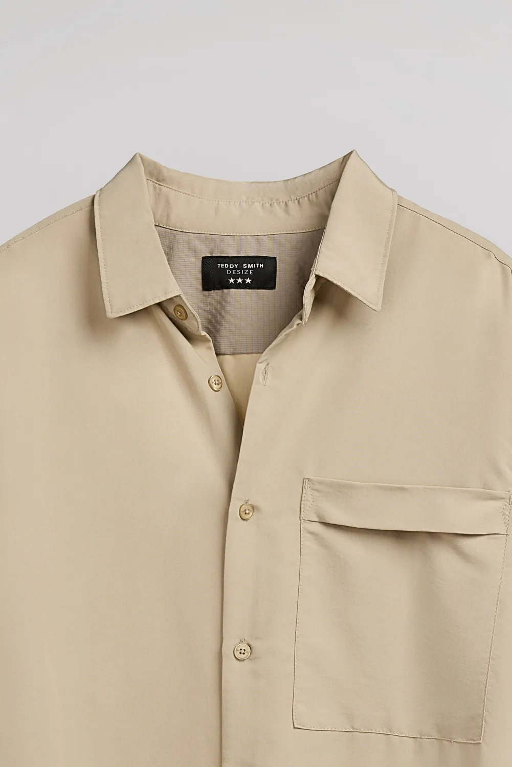 Teddy Smith C-Willfried ML camicia beige uomo