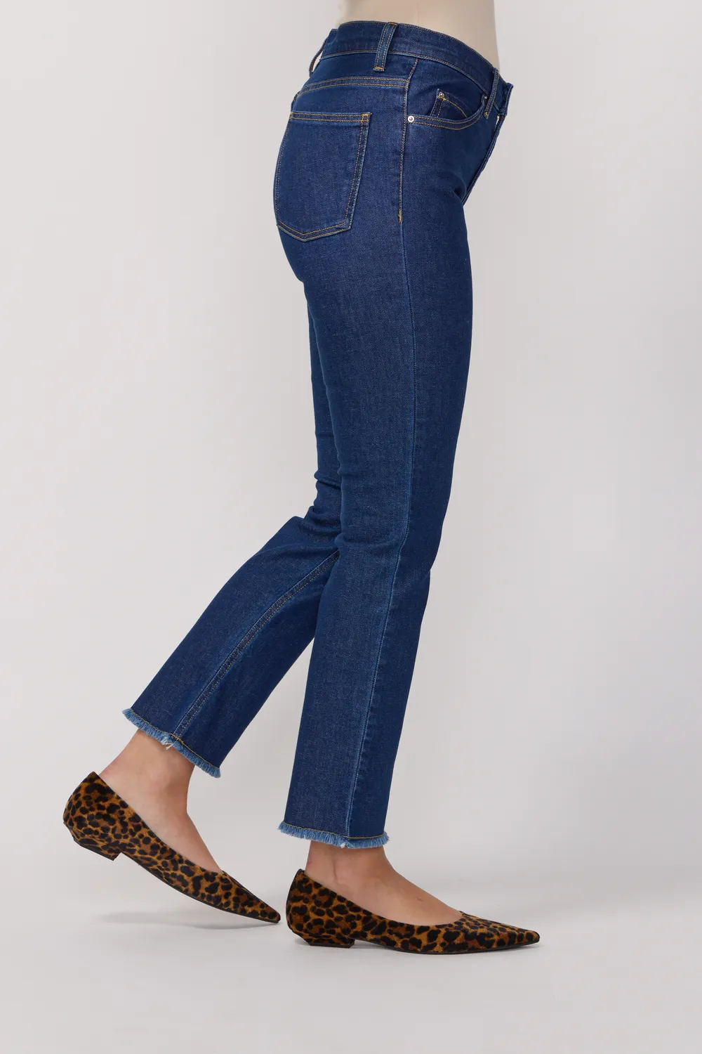 acquaverde Cara Brut Lavé jeans bootcut sfrangiati
