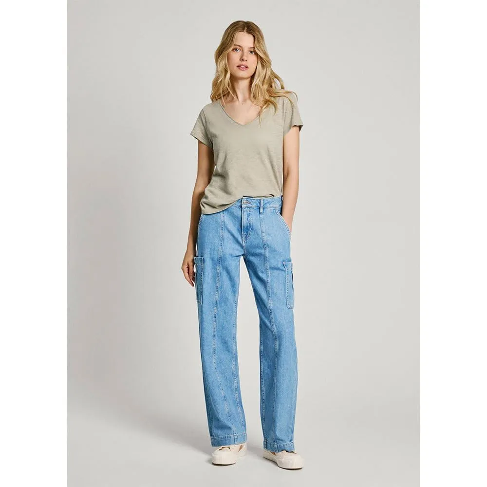 Pepe Jeans Ezzy T-Shirt donna scollo a V verde