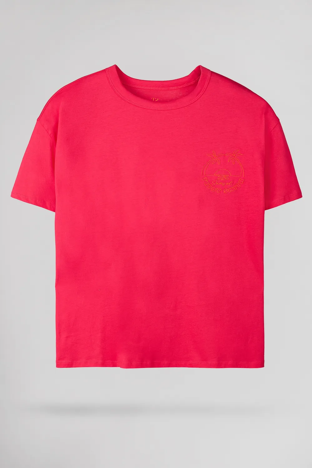 Teddy Smith T-Surf MC t-shirt fuxia oversize