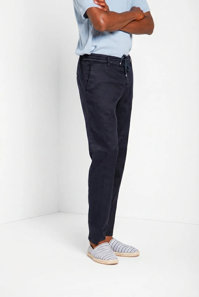 Mason's Milano Jogger chino uomo blu notte extra slim lino