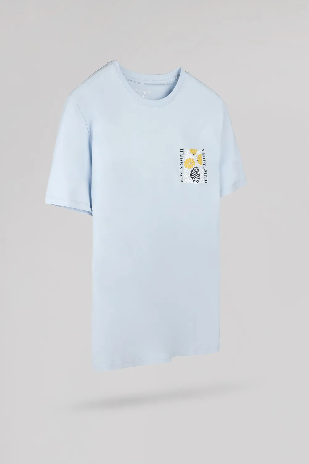 Teddy Smith T-Panorama MC t-shirt uomo azzurra stampa petto