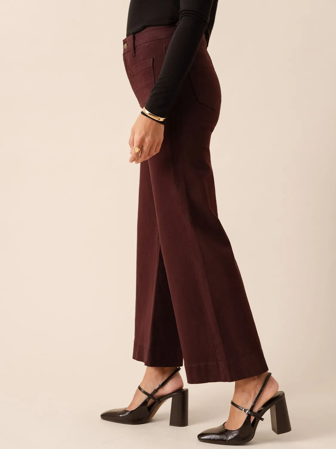 Oraije Gasparette jeans wide bordeaux fluido