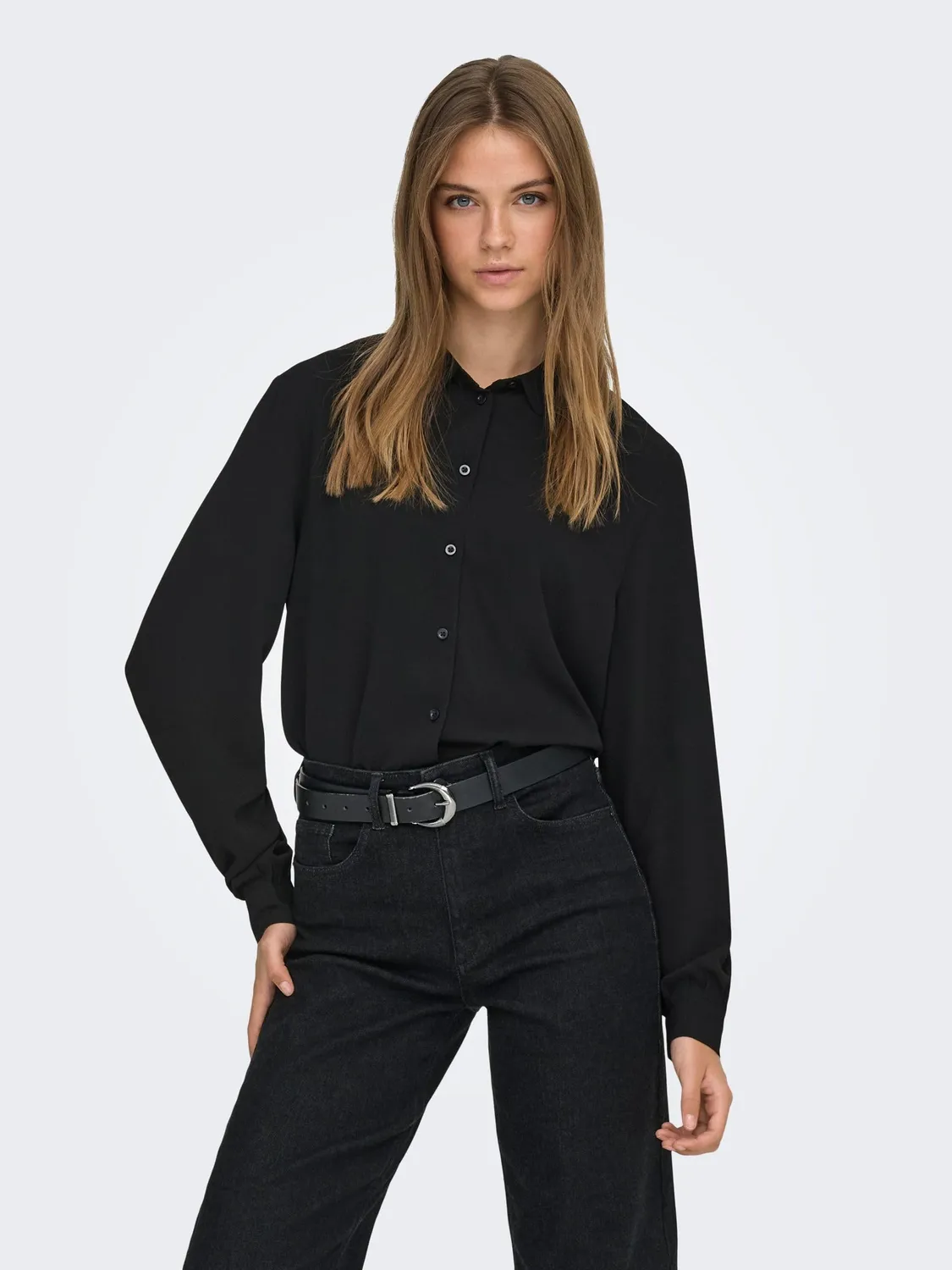 Only Jdybrooke blusa camicia donna 32 nero manica lunga