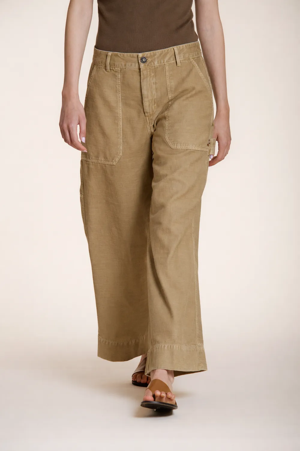 Mason's Dallas Wide pantalone cargo donna beige straight