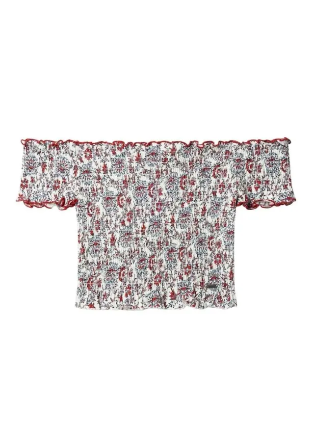 Pepe Jeans Gretel top bambina bianco 10 anni spalle scoperte