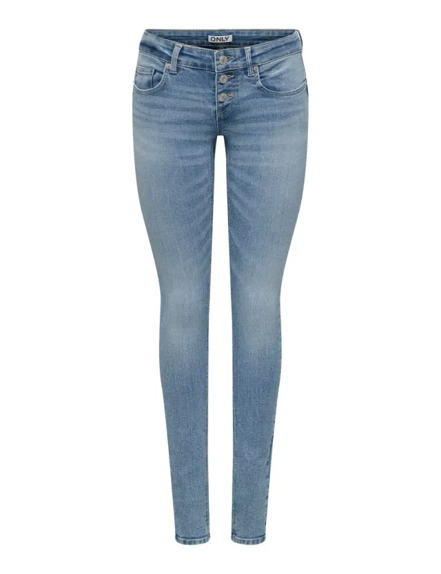 ONLY Onlhush Skinny Button Fly DNM jeans L32 lavaggio medio
