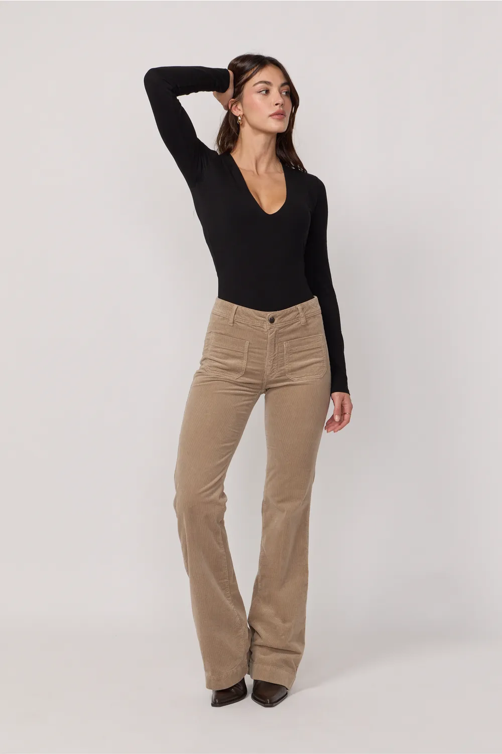 acquaverde Charlotte pantalone velluto argile bootcut