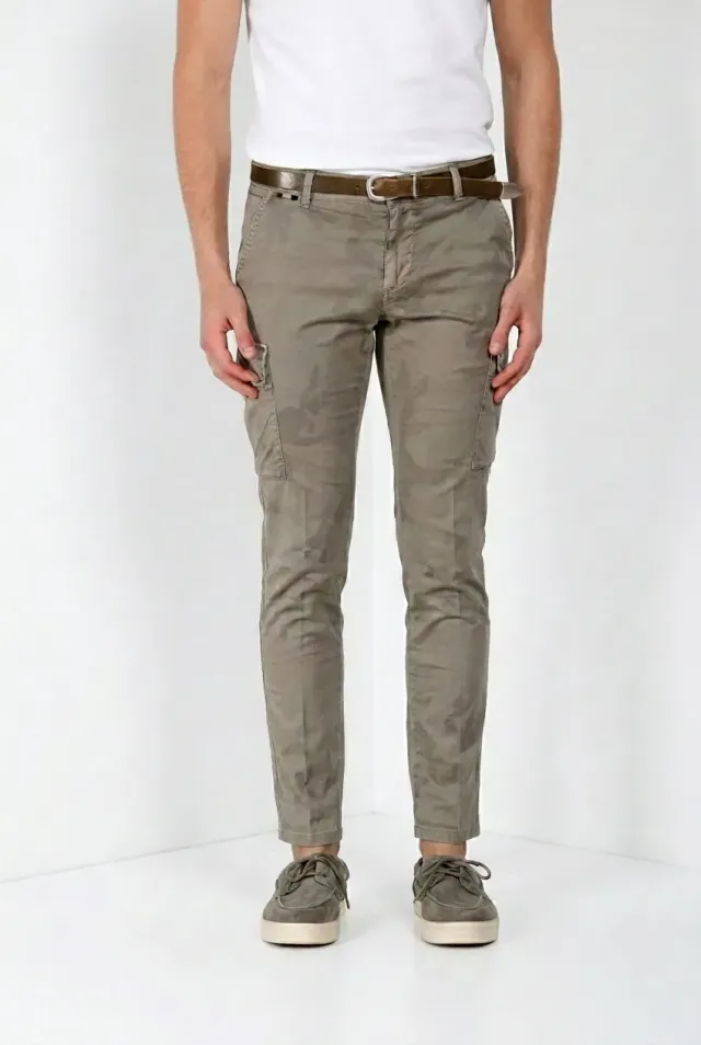 Mason's Chile pantalone cargo uomo salvia camouflage extra slim