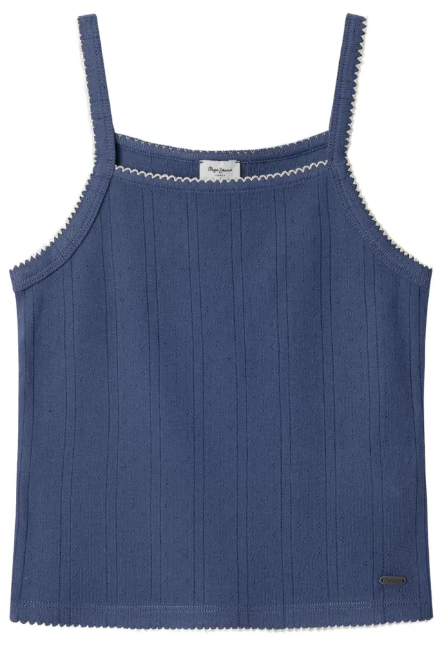 Pepe Jeans Galadriel Canotta Bimba Bianco Costine