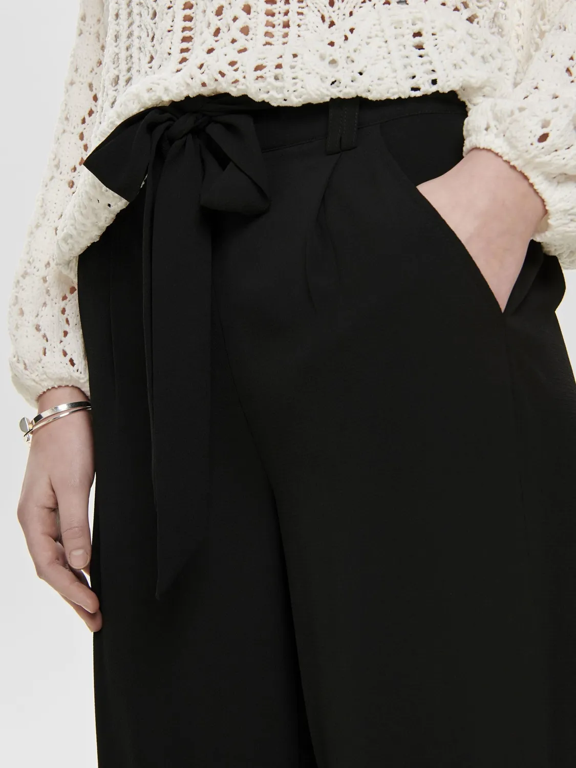 ONLY Onlwinner Palazzo pantaloni culotte neri donna