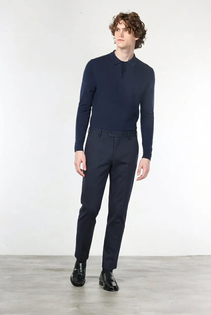 Mason's New York Pantalone Chino Gabardina Blu Notte Regular