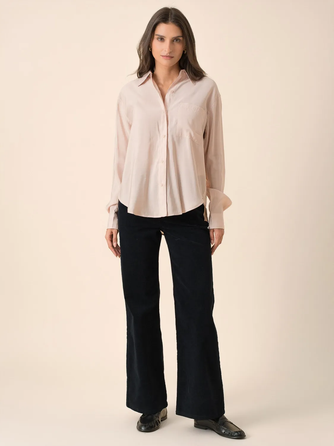 Oraije Orelis camicia rosa oversize