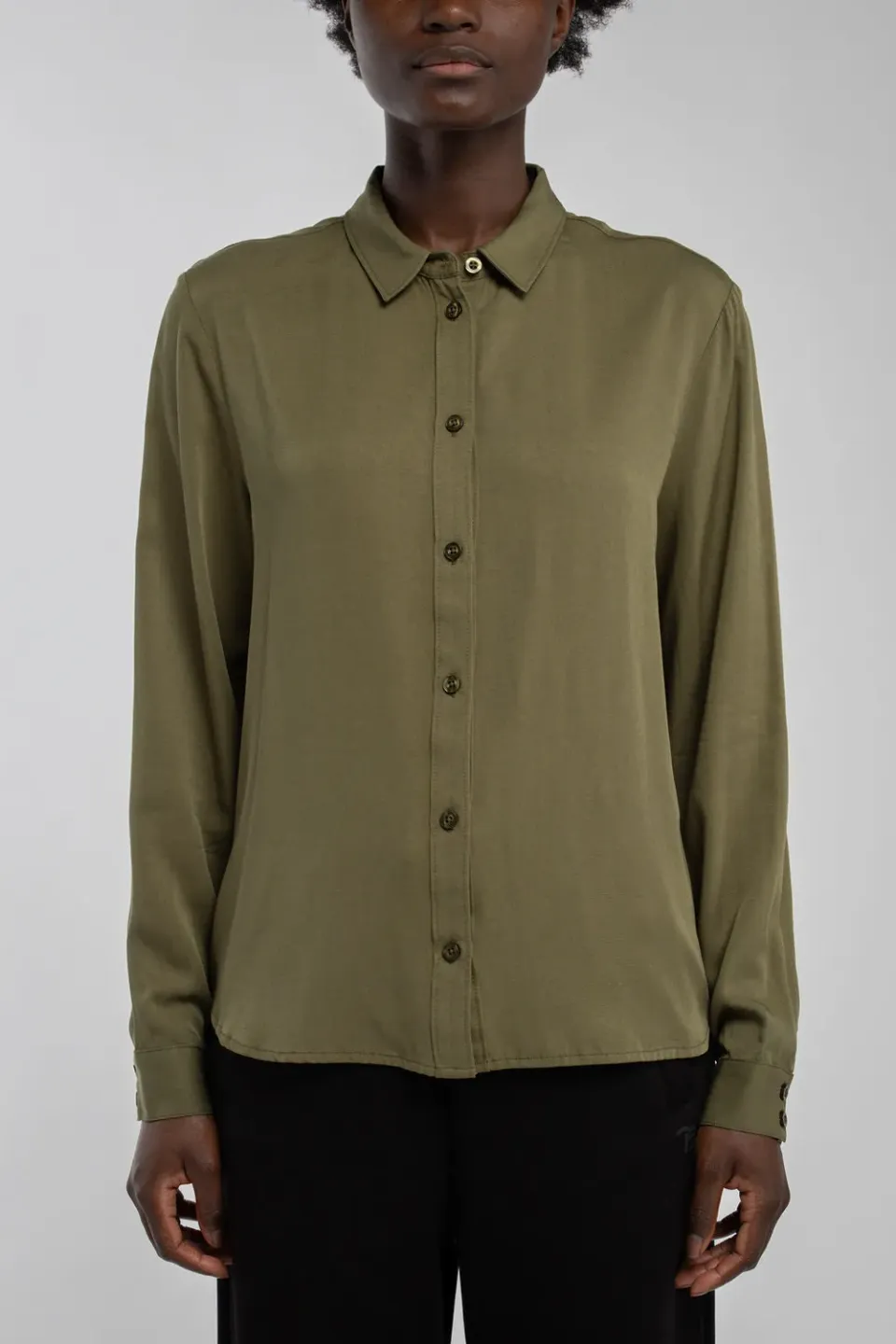 Teddy Smith C-Elisa Camicia Donna Verde Oliva Fluida