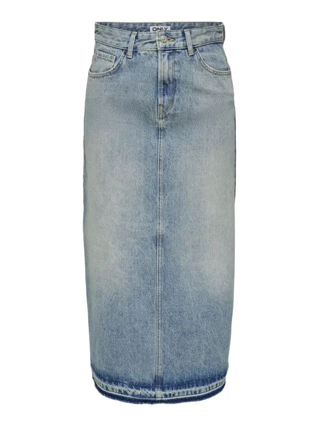 ONLY Onlnelia MW Maxi gonna denim blu medio XL