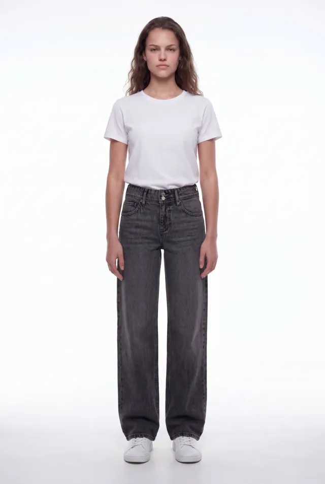 Teddy Smith P-Gladys Low jeans loose nero donna