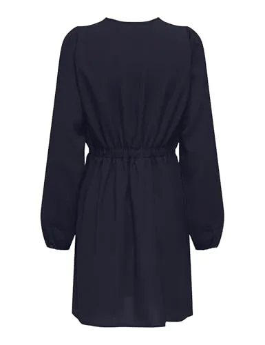ONLY Onlnova Life Elite Siri vestito donna maniche lunghe blu XS