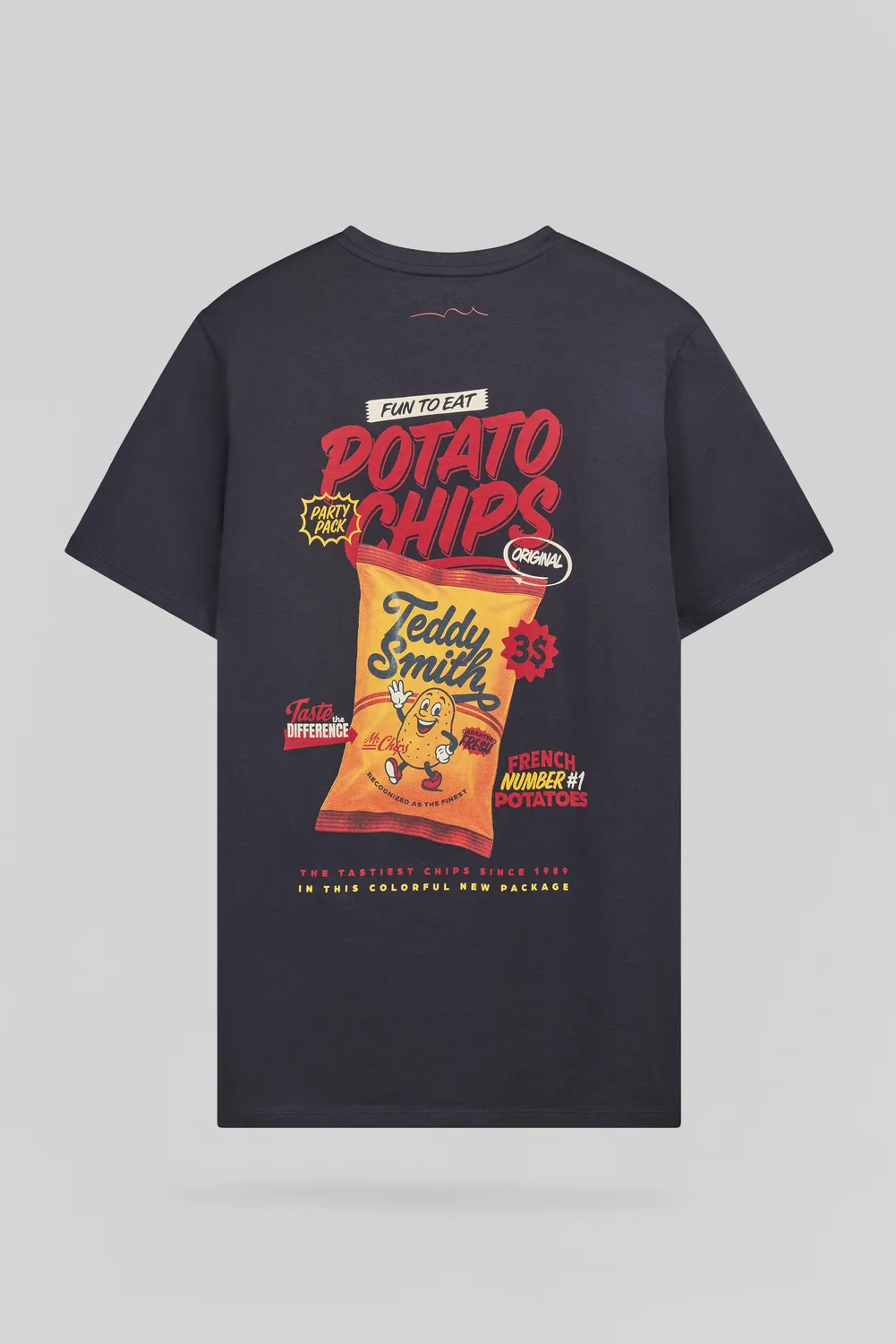 Teddy Smith T-Chips MC t-shirt blu navy cotone