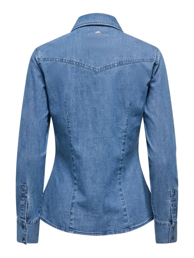 ONLY Onlolivia camicia jeans blu denim medio