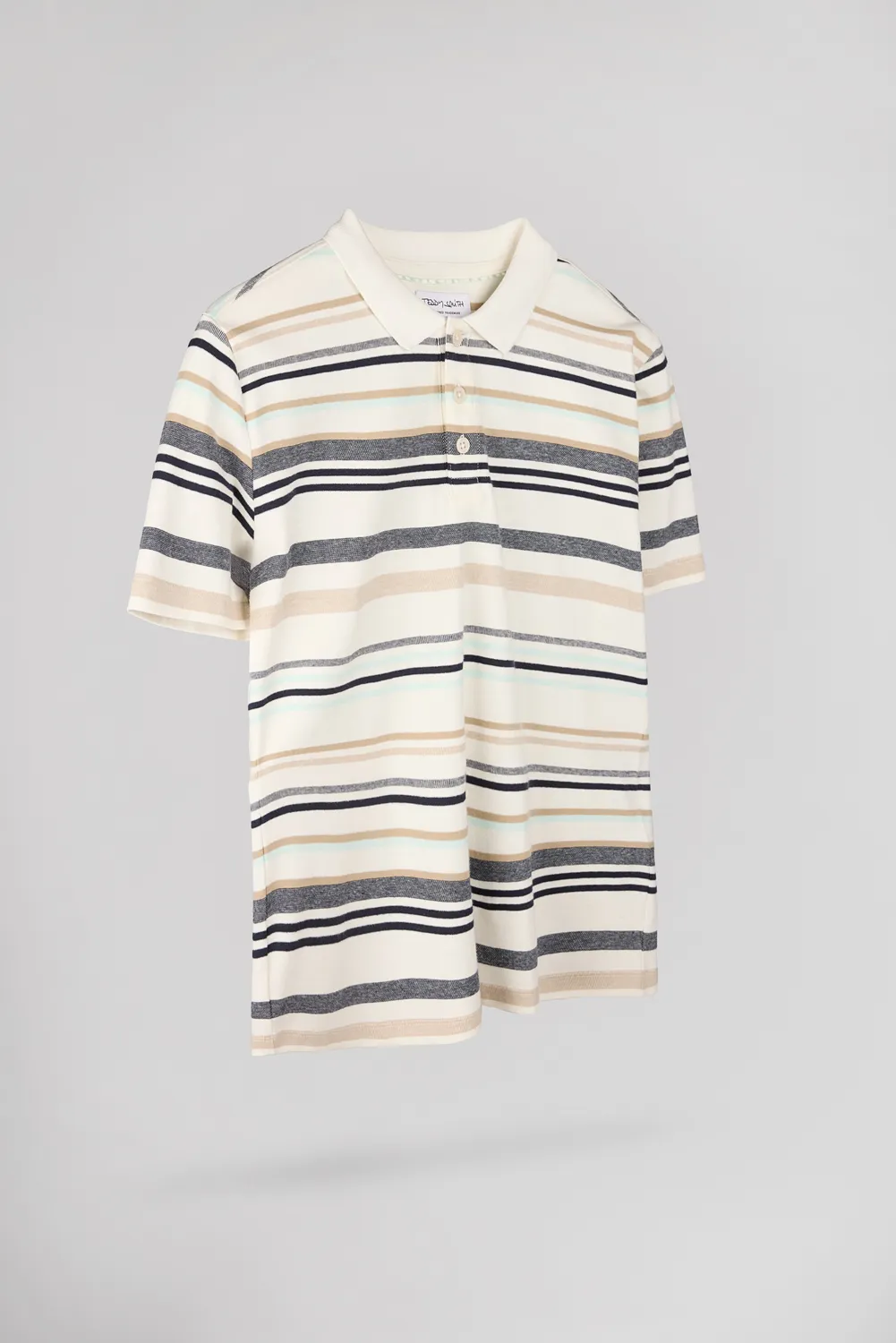 Teddy Smith P-Roy polo jacquard middle white uomo