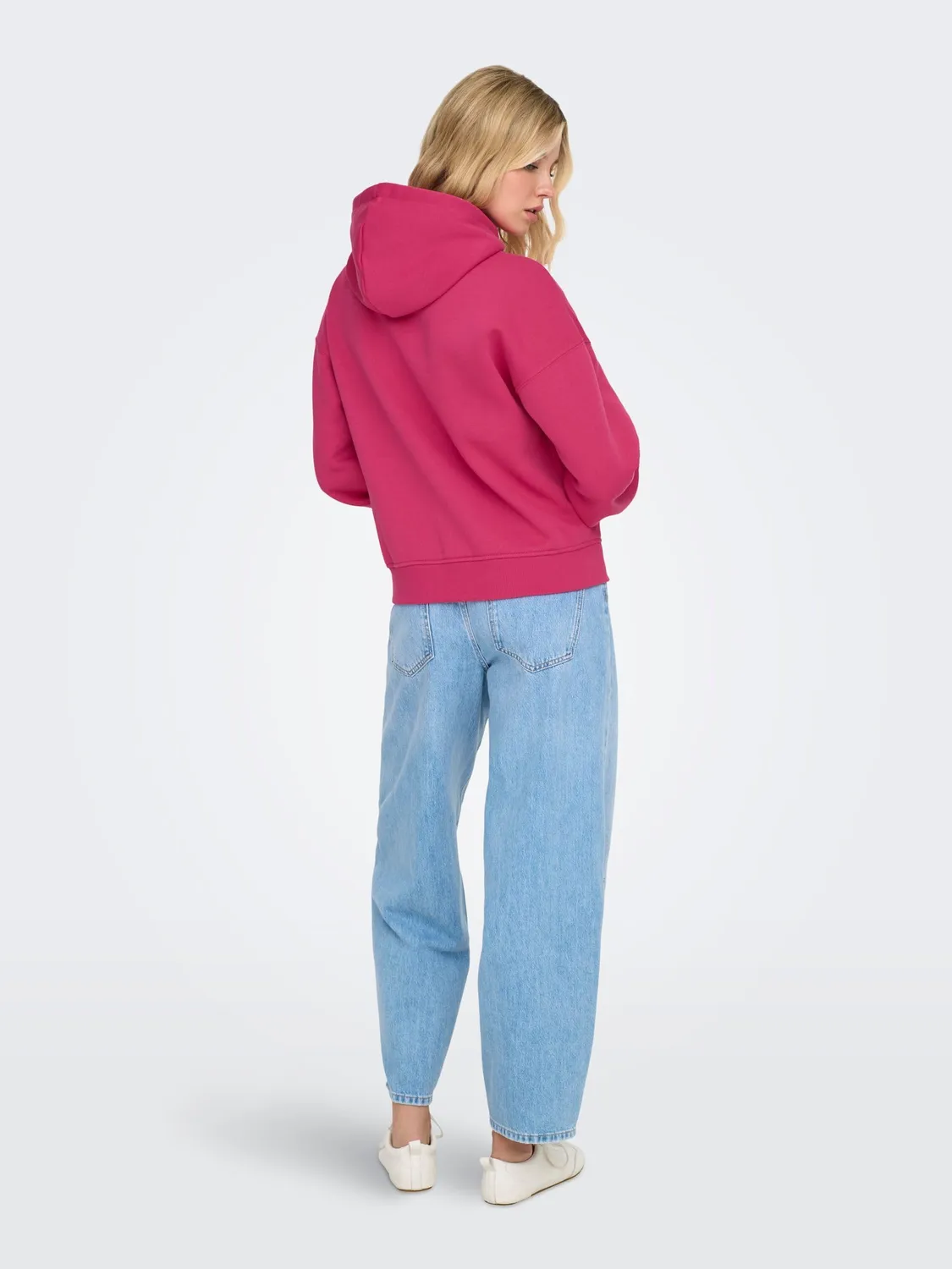 ONLY Onlbest felpa cappuccio donna rosso vivo