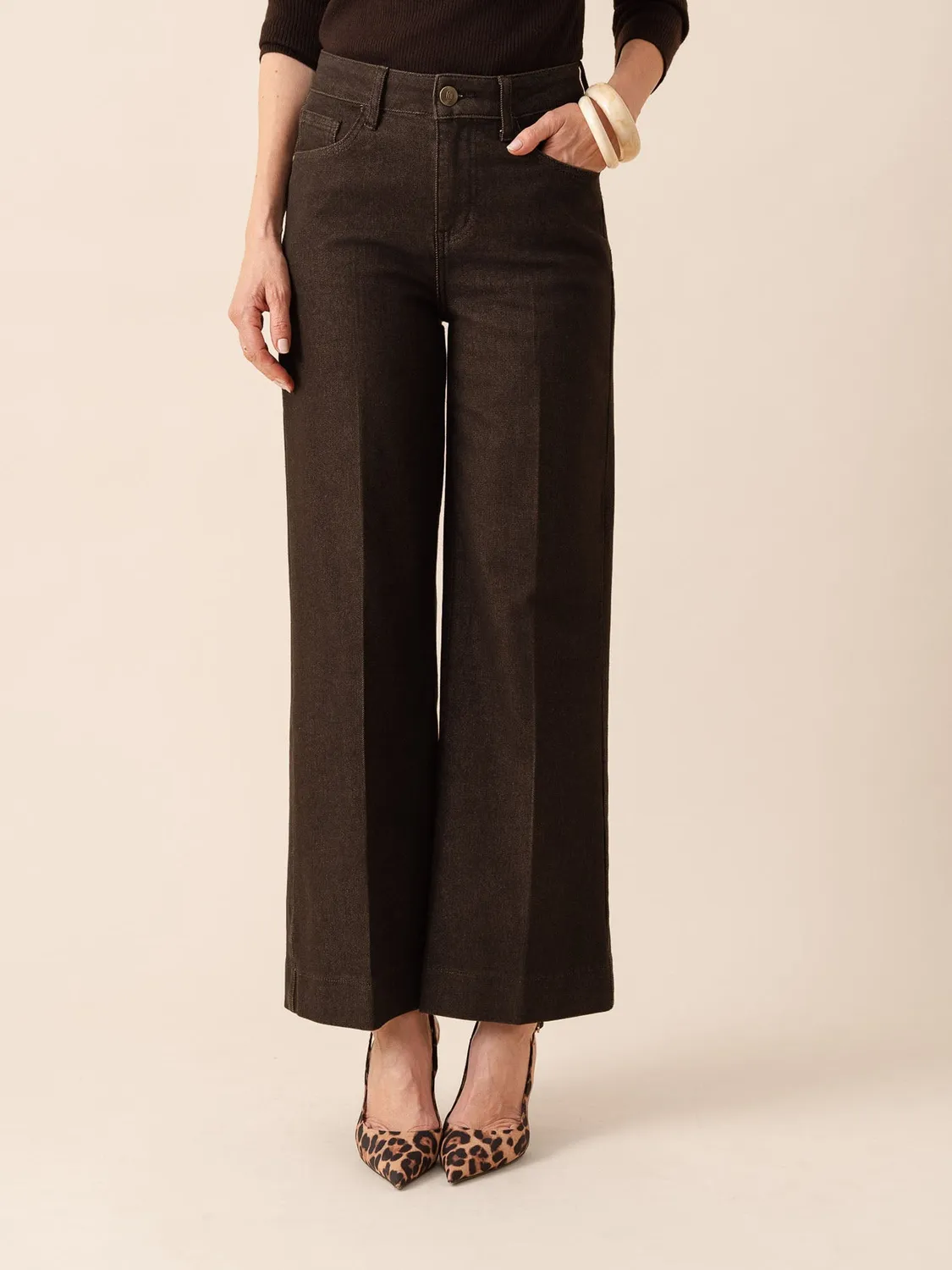 Oraije Vienna jeans wide brut cioccolato