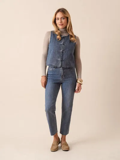 Oraije Maryline jeans dritti sfrangiati classici