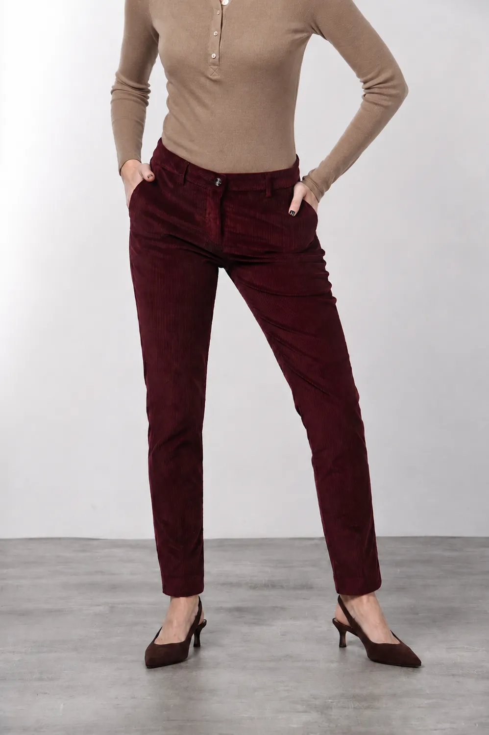 Mason's New York Slim chino donna mosto velluto slim