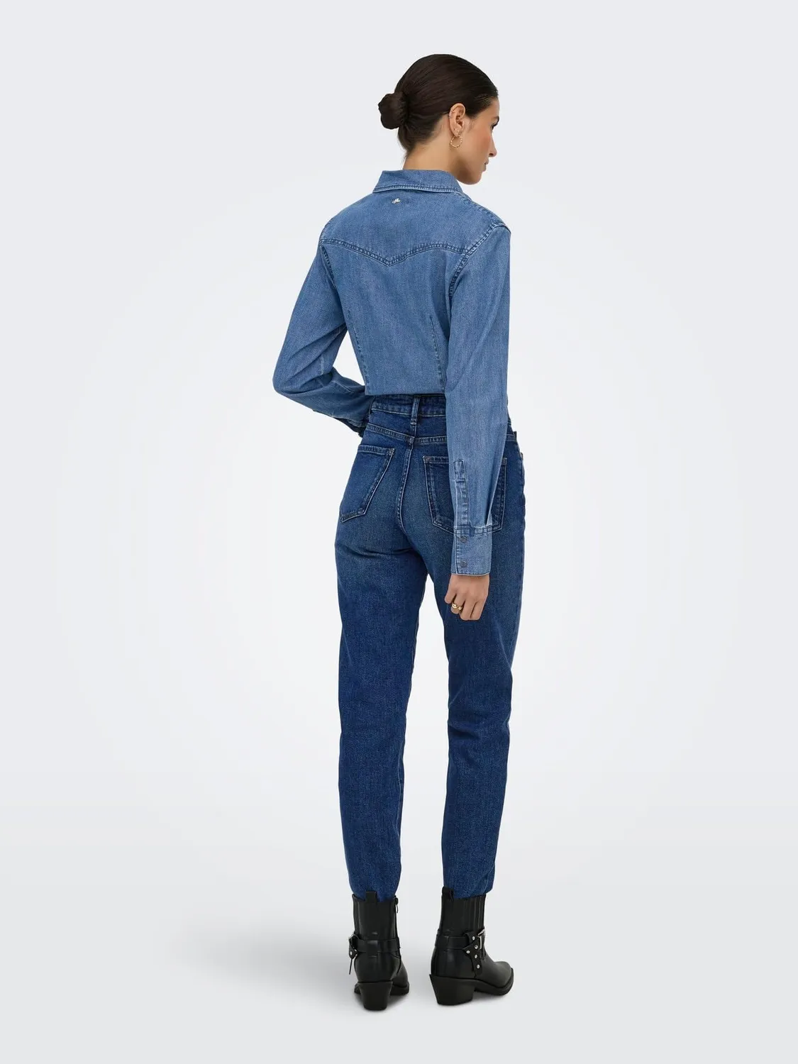ONLY Onlolivia camicia jeans blu denim medio