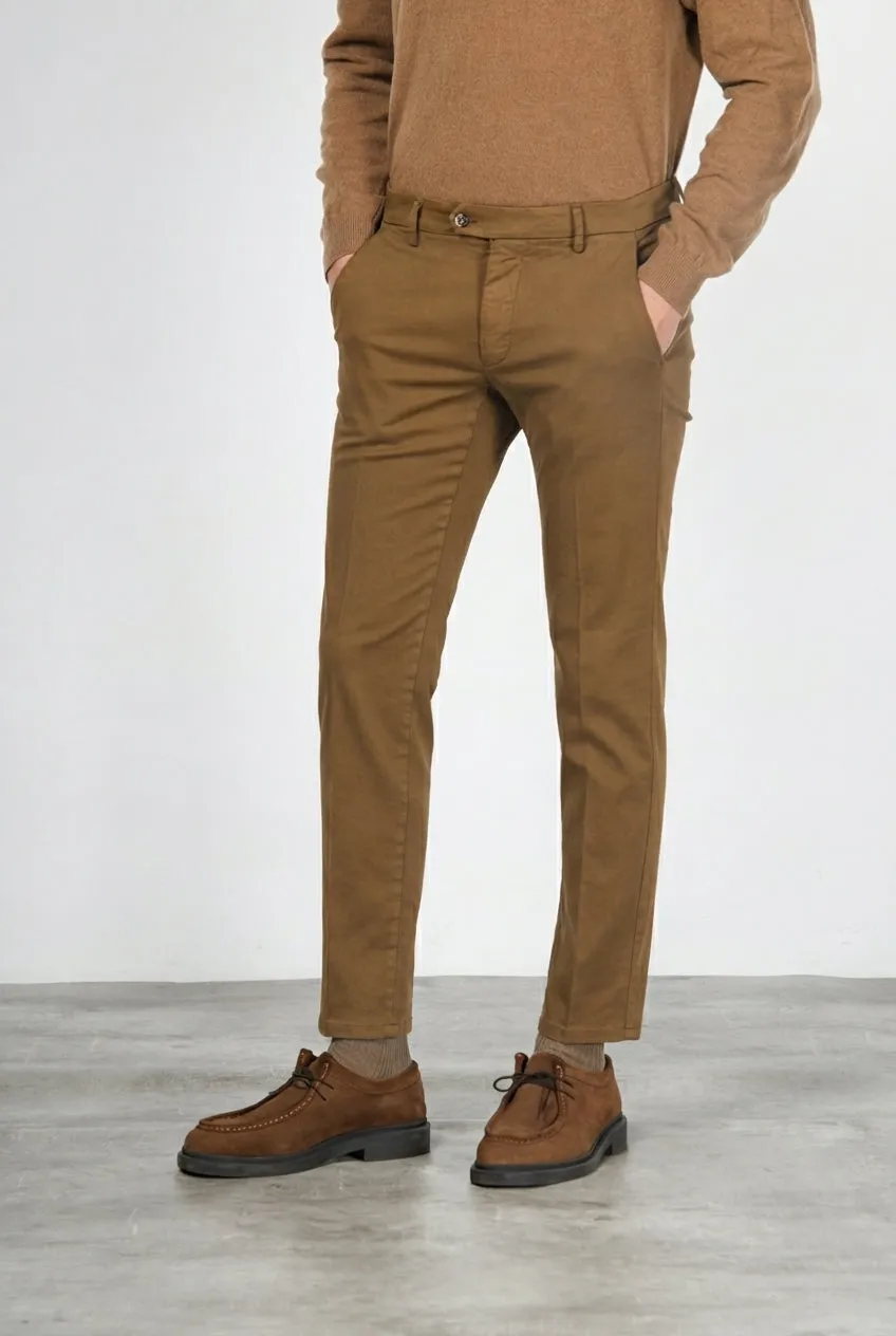 Mason's Torino Flex Pantalone Chino Uomo Noce Slim Fit